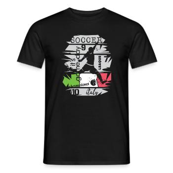 Fußball Italien Torschuss Team Illustration Symbol - Männer T-Shirt - Schwarz - Vorne - AI Model Male 178 light (178cm)