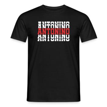 t-shirt Antonino stacked text gift t-shirt - Men's T-Shirt - black - Front - AI Model Male 178 light (178cm)