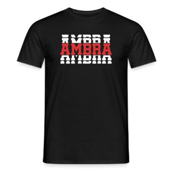 t-shirt ambre t-shirt idée cadeau texte empilé - T-shirt homme - noir - Devant - AI Model Male 178 light (178cm)