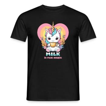 Sweet Milk Unicorn - Men's T-Shirt - black - Front - AI Model Male 178 light (178cm)