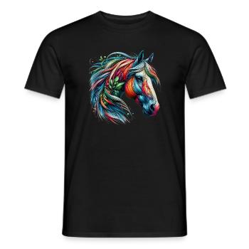 Horse - Men's T-Shirt - black - Front - AI Model Male 178 light (178cm)