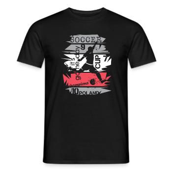 Soccer Poland Player Team Tournament Collage Logo - Men's T-Shirt - black - Front - AI Model Male 178 light (178cm)