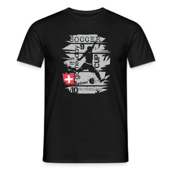 Fußball Schweiz Spieler Team Turnier Collage icon - Männer T-Shirt - Schwarz - Vorne - AI Model Male 178 light (178cm)