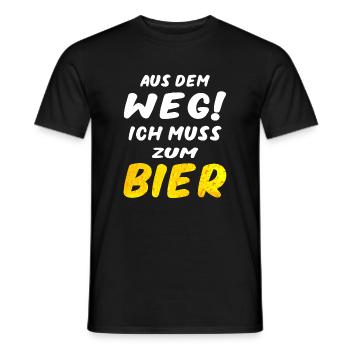 Aus dem Weg ich muss zum Bier Herrentag Design - Männer T-Shirt - Schwarz - Vorne - AI Model Male 178 light (178cm)