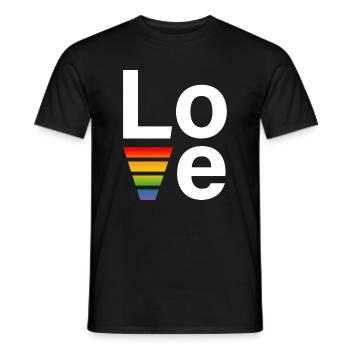 LGBT Regenbogen love Shirt white - Men's T-Shirt - black - Front - AI Model Male 178 light (178cm)