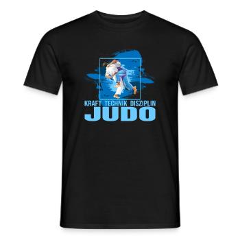 Kraft - Technik - Disziplin - Judo - Männer T-Shirt - Schwarz - Vorne - AI Model Male 178 light (178cm)