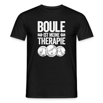 Boule ist meine Therapie! Bouler Boulespieler - Männer T-Shirt - Schwarz - Vorne - AI Model Male 178 light (178cm)