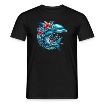 Dauphin - T-shirt homme - noir - Devant - AI Model Male 178 light (178cm)