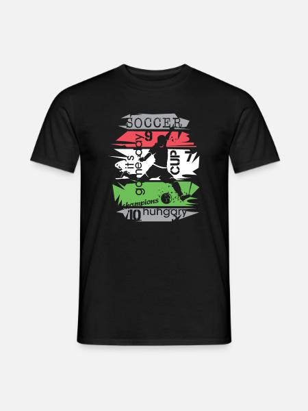 Fußball Ungarn Turnier Collage Torschuss Symbol - Männer T-Shirt - Schwarz