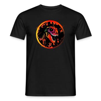 Colorful Dinosaur Skull Tyrannosaurus Rex Head - Men's T-Shirt - black - Front - AI Model Male 178 light (178cm)
