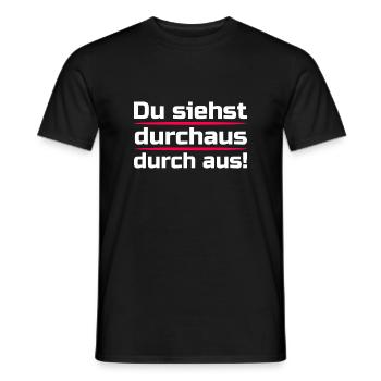 Vous regardez tout à fait à travers - T-shirt homme - noir - Devant - AI Model Male 178 light (178cm)