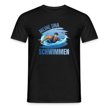 Meine DNA - Schwimmen - Männer T-Shirt - Schwarz - Vorne - AI Model Male 178 light (178cm)