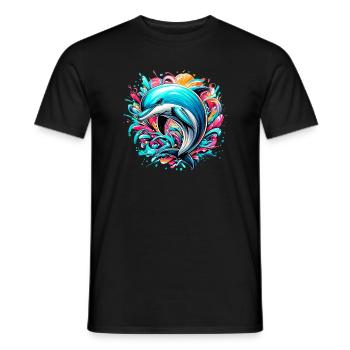 Delfin - Männer T-Shirt - Schwarz - Vorne - AI Model Male 178 light (178cm)