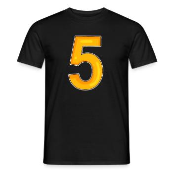 Zahl 5 - Männer T-Shirt - Schwarz - Vorne - AI Model Male 178 light (178cm)