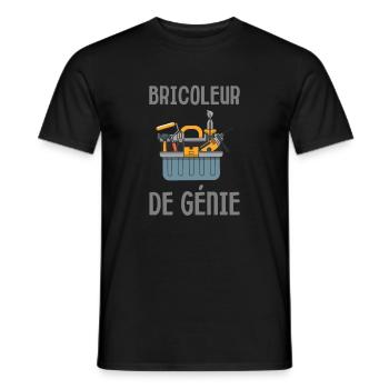 Bricoleur de génie fête des pères - T-shirt homme - noir - Devant - AI Model Male 178 light (178cm)
