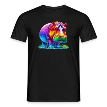Hippopotame - T-shirt homme - noir - Devant - AI Model Male 178 light (178cm)