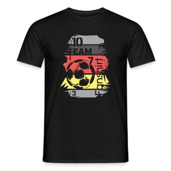 Football Germany Fan Shirt Collage Ball Logo - Men's T-Shirt - black - Front - AI Model Male 178 light (178cm)