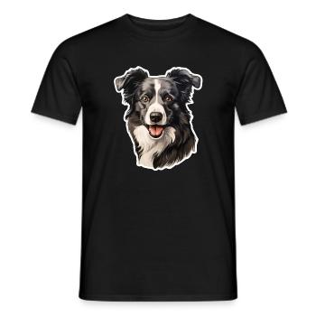 Border Collie - T-shirt homme - noir - Devant - AI Model Male 178 light (178cm)