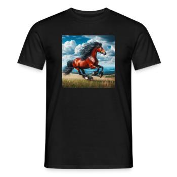 Galoppierendes Pferd - Männer T-Shirt - Schwarz - Vorne - AI Model Male 178 light (178cm)