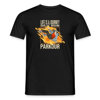 Life is a journey - Do it now - Parkour - Männer T-Shirt - Schwarz - Vorne - AI Model Male 178 light (178cm)