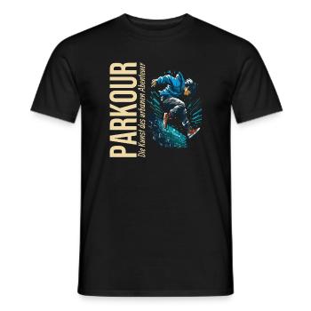 Parkour: Die Kunst des urbanen Abenteuers - Männer T-Shirt - Schwarz - Vorne - AI Model Male 178 light (178cm)