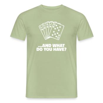 Jeu de cartes Casino Poker Déclaration - T-shirt homme - vert sauge - Devant - AI Model Male 178 light (178cm)