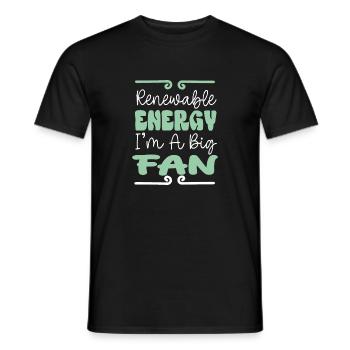 Renewable energy, electricity, wind energy, climate change - Men's T-Shirt - black - Front - AI Model Male 178 light (178cm)