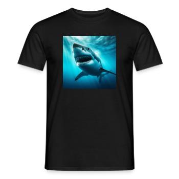 Weißer Hai - Männer T-Shirt - Schwarz - Vorne - AI Model Male 178 light (178cm)