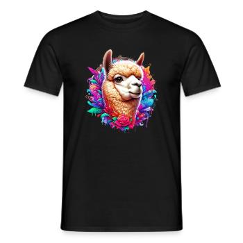 Alpaca - Men's T-Shirt - black - Front - AI Model Male 178 light (178cm)