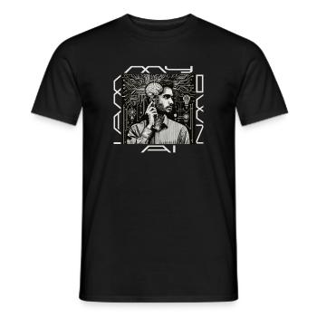 Headwork: Ghost meets code - Men's T-Shirt - black - Front - AI Model Male 178 light (178cm)