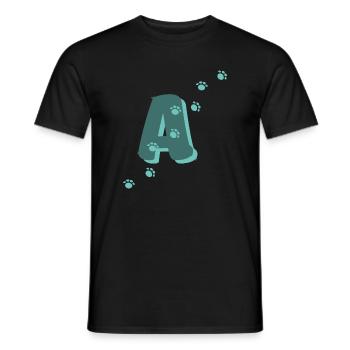 Paws Letter A - Men's T-Shirt - black - Front - AI Model Male 178 light (178cm)