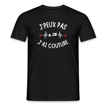 Sewing, embroidery, sewing machine - Men's T-Shirt - black - Front - AI Model Male 178 light (178cm)