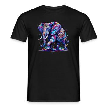 Éléphant - T-shirt homme - noir - Devant - AI Model Male 178 light (178cm)