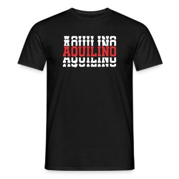 Aquilino t-shirt stacked text gift t-shirt - Men's T-Shirt - black - Front - AI Model Male 178 light (178cm)