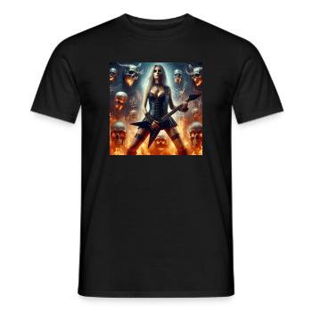 Hell dominated by heavy metal - Men's T-Shirt - black - Front - AI Model Male 178 light (178cm)