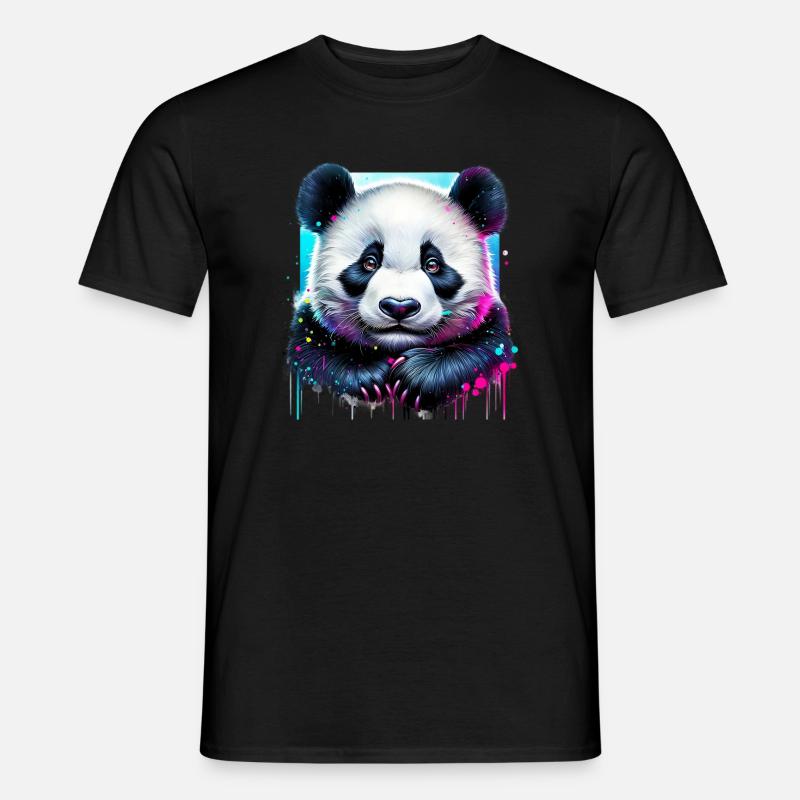 Panda - Männer T-Shirt - Schwarz