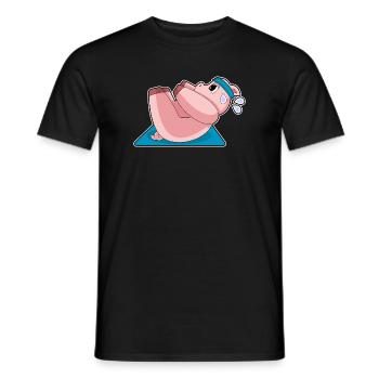 Entraînement abdominal Porc Bodybuilding - T-shirt homme - noir - Devant - AI Model Male 178 light (178cm)