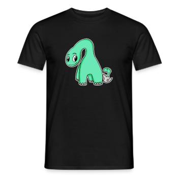 Dinosaure avec bébé dinosaure - Motif Dino - T-shirt homme - noir - Devant - AI Model Male 178 light (178cm)