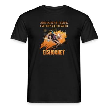 Adrenalin auf dem Eis Emotionen auf den Rängen - Männer T-Shirt - Schwarz - Vorne - AI Model Male 178 light (178cm)
