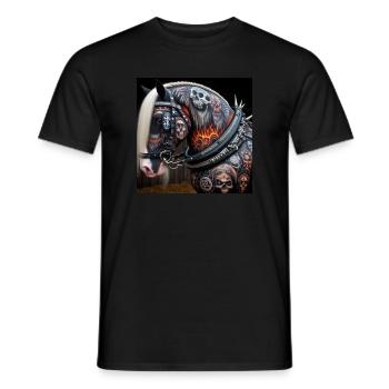 Tätowiertes schweres Pferd - Männer T-Shirt - Schwarz - Vorne - AI Model Male 178 light (178cm)