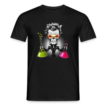 Crâne en scientifique sombre dans le laboratoire - T-shirt homme - noir - Devant - AI Model Male 178 light (178cm)