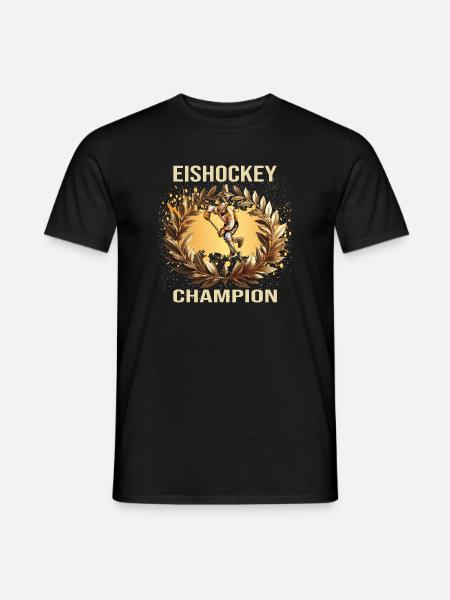 Eishockey Champion - Männer T-Shirt - Schwarz