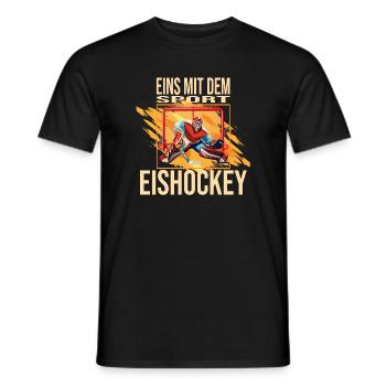Eins mit dem Sport - Eishockey - Männer T-Shirt - Schwarz - Vorne - AI Model Male 178 light (178cm)