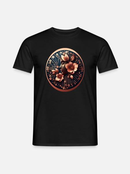 Biotechnology AI Design Flowers - Men's T-Shirt - black