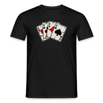 Jeu de cartes de casino Jeux de hasard Joueurs professionnels - T-shirt homme - noir - Devant - AI Model Male 178 light (178cm)