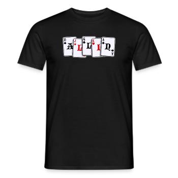 Poker Casino Card Game Gambling Poker Lottery - Men's T-Shirt - black - Front - AI Model Male 178 light (178cm)