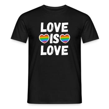 Love is love - Men's T-Shirt - black - Front - AI Model Male 178 light (178cm)