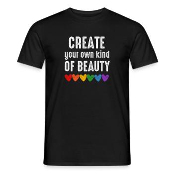 Create your own kind of beauty, lgbtqia quote - Men's T-Shirt - black - Front - AI Model Male 178 light (178cm)
