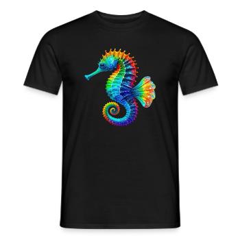 Seahorse - Men's T-Shirt - black - Front - AI Model Male 178 light (178cm)