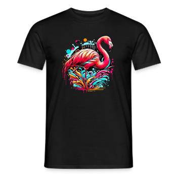 Flamingo - Männer T-Shirt - Schwarz - Vorne - AI Model Male 178 light (178cm)